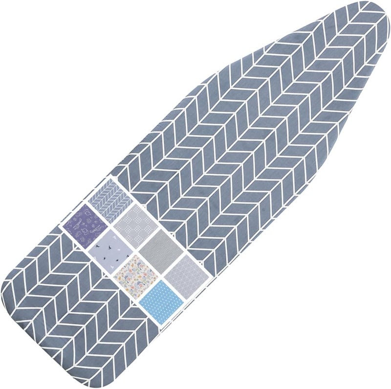 LCLW Ironing Board Cover and Pad Standard Size 15 x 54,3 Pairs of Hook and Loop Fastener Straps,Elastic Edges,Cotton Iron Board Cover with Scorch Resistant Thick Padding (Pattern H) - Image 1